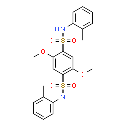 ChemSpider 2D Image | 2,5-Dimethoxy-N,N'-bis(2-methylphenyl)-1,4-benzenedisulfonamide | C22H24N2O6S2