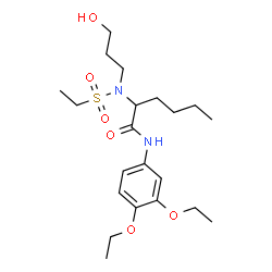 ChemSpider 2D Image | N-(3,4-Diethoxyphenyl)-N~2~-(ethylsulfonyl)-N~2~-(3-hydroxypropyl)norleucinamide | C21H36N2O6S