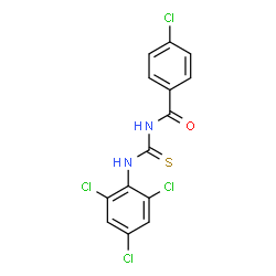 ChemSpider 2D Image | 4-Chloro-N-[(2,4,6-trichlorophenyl)carbamothioyl]benzamide | C14H8Cl4N2OS