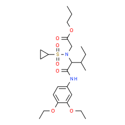 ChemSpider 2D Image | Propyl N-(cyclopropylsulfonyl)-N-{1-[(3,4-diethoxyphenyl)amino]-3-methyl-1-oxo-2-pentanyl}glycinate | C24H38N2O7S