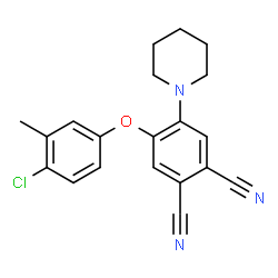 ChemSpider 2D Image | 4-(4-Chloro-3-methylphenoxy)-5-(1-piperidinyl)phthalonitrile | C20H18ClN3O
