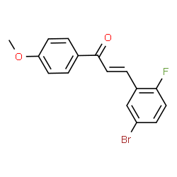 ChemSpider 2D Image | (2E)-3-(5-Bromo-2-fluorophenyl)-1-(4-methoxyphenyl)-2-propen-1-one | C16H12BrFO2