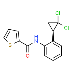 ChemSpider 2D Image | N-{2-[(1R)-2,2-Dichlorocyclopropyl]phenyl}-2-thiophenecarboxamide | C14H11Cl2NOS