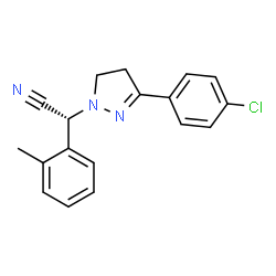 ChemSpider 2D Image | (2R)-[3-(4-Chlorophenyl)-4,5-dihydro-1H-pyrazol-1-yl](2-methylphenyl)acetonitrile | C18H16ClN3