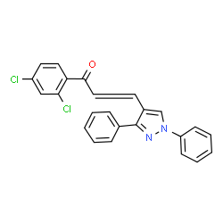 ChemSpider 2D Image | (2E)-1-(2,4-Dichlorophenyl)-3-(1,3-diphenyl-1H-pyrazol-4-yl)-2-propen-1-one | C24H16Cl2N2O
