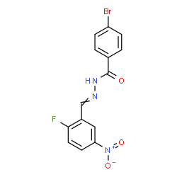 ChemSpider 2D Image | 4-Bromo-N'-(2-fluoro-5-nitrobenzylidene)benzohydrazide | C14H9BrFN3O3