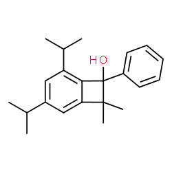 ChemSpider 2D Image | 3,5-Diisopropyl-8,8-dimethyl-7-phenylbicyclo[4.2.0]octa-1,3,5-trien-7-ol | C22H28O