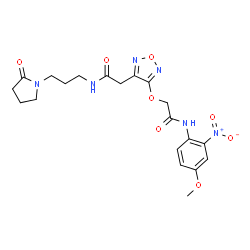 ChemSpider 2D Image | 2-(4-{2-[(4-Methoxy-2-nitrophenyl)amino]-2-oxoethoxy}-1,2,5-oxadiazol-3-yl)-N-[3-(2-oxo-1-pyrrolidinyl)propyl]acetamide | C20H24N6O8