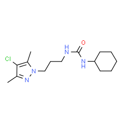 ChemSpider 2D Image | 1-[3-(4-Chloro-3,5-dimethyl-1H-pyrazol-1-yl)propyl]-3-cyclohexylurea | C15H25ClN4O