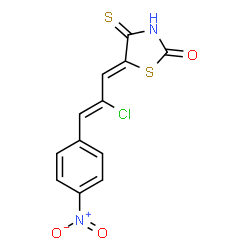 ChemSpider 2D Image | (5Z)-5-[(2Z)-2-Chloro-3-(4-nitrophenyl)-2-propen-1-ylidene]-4-thioxo-1,3-thiazolidin-2-one | C12H7ClN2O3S2