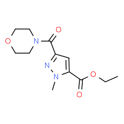 ChemSpider 2D Image | ethyl 2-methyl-5-(morpholine-4-carbonyl)pyrazole-3-carboxylate | C12H17N3O4