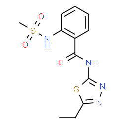 ChemSpider 2D Image | N-(5-Ethyl-1,3,4-thiadiazol-2-yl)-2-[(methylsulfonyl)amino]benzamide | C12H14N4O3S2