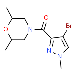 ChemSpider 2D Image | (4-Bromo-1-methyl-1H-pyrazol-3-yl)(2,6-dimethyl-4-morpholinyl)methanone | C11H16BrN3O2
