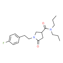 ChemSpider 2D Image | 1-[2-(4-Fluorophenyl)ethyl]-5-oxo-N,N-dipropyl-3-pyrrolidinecarboxamide | C19H27FN2O2