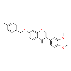 ChemSpider 2D Image | 3-(3,4-Dimethoxyphenyl)-7-[(4-methylbenzyl)oxy]-4H-chromen-4-one | C25H22O5