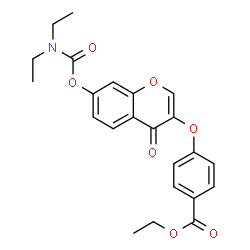 ChemSpider 2D Image | Ethyl 4-({7-[(diethylcarbamoyl)oxy]-4-oxo-4H-chromen-3-yl}oxy)benzoate | C23H23NO7