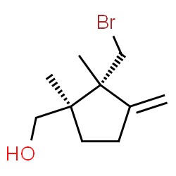 ChemSpider 2D Image | [(1R,2R)-2-(Bromomethyl)-1,2-dimethyl-3-methylenecyclopentyl]methanol | C10H17BrO