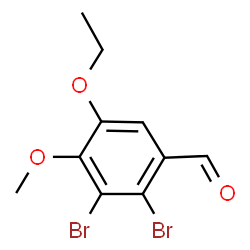 ChemSpider 2D Image | 2,3-Dibromo-5-ethoxy-4-methoxybenzaldehyde | C10H10Br2O3
