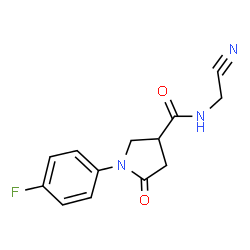 ChemSpider 2D Image | N-(Cyanomethyl)-1-(4-fluorophenyl)-5-oxo-3-pyrrolidinecarboxamide | C13H12FN3O2