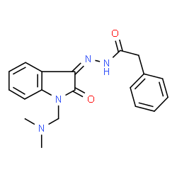 ChemSpider 2D Image | N'-{(3Z)-1-[(Dimethylamino)methyl]-2-oxo-1,2-dihydro-3H-indol-3-ylidene}-2-phenylacetohydrazide | C19H20N4O2