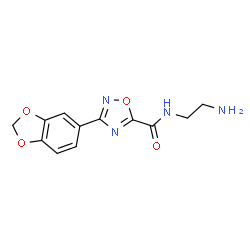 ChemSpider 2D Image | N-(2-Aminoethyl)-3-(1,3-benzodioxol-5-yl)-1,2,4-oxadiazole-5-carboxamide | C12H12N4O4