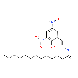 ChemSpider 2D Image | N'-[(E)-(2-Hydroxy-3,5-dinitrophenyl)methylene]tridecanehydrazide | C20H30N4O6