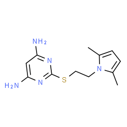 ChemSpider 2D Image | 2-{[2-(2,5-Dimethyl-1H-pyrrol-1-yl)ethyl]sulfanyl}-4,6-pyrimidinediamine | C12H17N5S