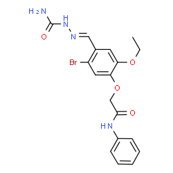 ChemSpider 2D Image | (2E)-2-[4-(2-Anilino-2-oxoethoxy)-2-bromo-5-ethoxybenzylidene]hydrazinecarboxamide | C18H19BrN4O4