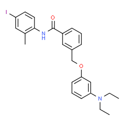 ChemSpider 2D Image | 3-{[3-(Diethylamino)phenoxy]methyl}-N-(4-iodo-2-methylphenyl)benzamide | C25H27IN2O2