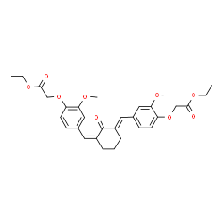 ChemSpider 2D Image | Ethyl {4-[(E)-{(3Z)-3-[4-(2-ethoxy-2-oxoethoxy)-3-methoxybenzylidene]-2-oxocyclohexylidene}methyl]-2-methoxyphenoxy}acetate | C30H34O9