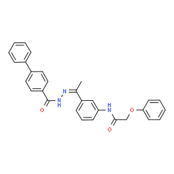 ChemSpider 2D Image | N-{3-[(1Z)-N-(4-Biphenylylcarbonyl)ethanehydrazonoyl]phenyl}-2-phenoxyacetamide | C29H25N3O3