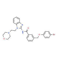 ChemSpider 2D Image | 3-[(4-Bromophenoxy)methyl]-N-{1-[2-(4-morpholinyl)ethyl]-1H-benzimidazol-2-yl}benzamide | C27H27BrN4O3