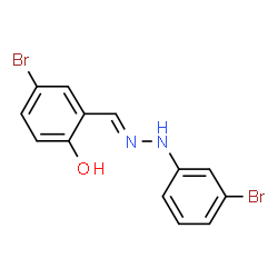 ChemSpider 2D Image | 4-Bromo-2-{(E)-[(3-bromophenyl)hydrazono]methyl}phenol | C13H10Br2N2O