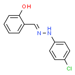 ChemSpider 2D Image | 2-{(E)-[(4-Chlorophenyl)hydrazono]methyl}phenol | C13H11ClN2O