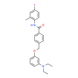ChemSpider 2D Image | 4-{[3-(Diethylamino)phenoxy]methyl}-N-(4-iodo-2-methylphenyl)benzamide | C25H27IN2O2