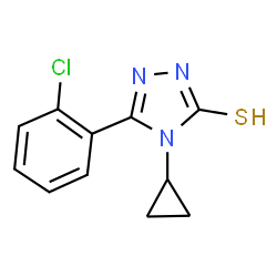 ChemSpider 2D Image | 4H-1,2,4-triazole-3-thiol, 5-(2-chlorophenyl)-4-cyclopropyl- | C11H10ClN3S