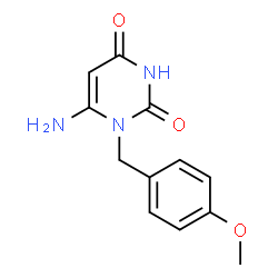 ChemSpider 2D Image | 6-Amino-1-(4-methoxybenzyl)-2,4(1H,3H)-pyrimidinedione | C12H13N3O3