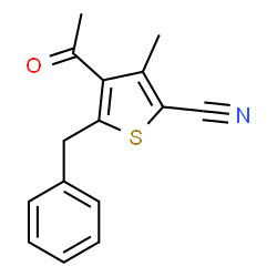 ChemSpider 2D Image | 4-Acetyl-5-benzyl-3-methyl-2-thiophenecarbonitrile | C15H13NOS