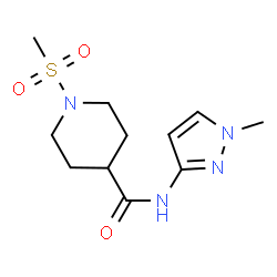 ChemSpider 2D Image | N-(1-Methyl-1H-pyrazol-3-yl)-1-(methylsulfonyl)-4-piperidinecarboxamide | C11H18N4O3S