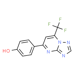ChemSpider 2D Image | 4-[7-(Trifluoromethyl)[1,2,4]triazolo[1,5-a]pyrimidin-5-yl]phenol | C12H7F3N4O