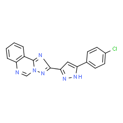 ChemSpider 2D Image | 2-[5-(4-Chlorophenyl)-1H-pyrazol-3-yl][1,2,4]triazolo[1,5-c]quinazoline | C18H11ClN6
