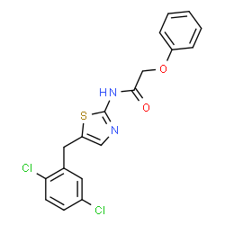 ChemSpider 2D Image | N-[5-(2,5-Dichlorobenzyl)-1,3-thiazol-2-yl]-2-phenoxyacetamide | C18H14Cl2N2O2S