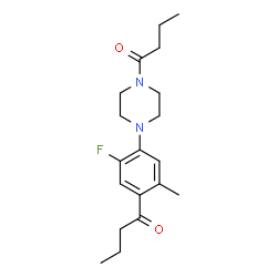 ChemSpider 2D Image | 1-[4-(4-Butyryl-2-fluoro-5-methylphenyl)-1-piperazinyl]-1-butanone | C19H27FN2O2