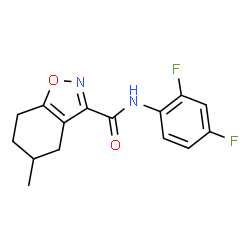 ChemSpider 2D Image | N-(2,4-Difluorophenyl)-5-methyl-4,5,6,7-tetrahydro-1,2-benzoxazole-3-carboxamide | C15H14F2N2O2