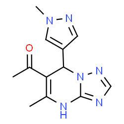 ChemSpider 2D Image | 1-[5-Methyl-7-(1-methyl-1H-pyrazol-4-yl)-1,7-dihydro[1,2,4]triazolo[1,5-a]pyrimidin-6-yl]ethanone | C12H14N6O