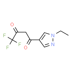 ChemSpider 2D Image | 1-(1-Ethyl-1H-pyrazol-4-yl)-4,4,4-trifluoro-1,3-butanedione | C9H9F3N2O2