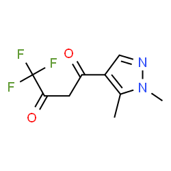 ChemSpider 2D Image | 1-(1,5-Dimethyl-1H-pyrazol-4-yl)-4,4,4-trifluoro-1,3-butanedione | C9H9F3N2O2
