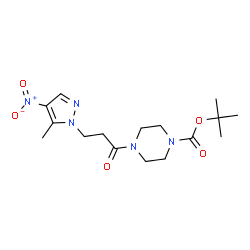 ChemSpider 2D Image | 2-Methyl-2-propanyl 4-[3-(5-methyl-4-nitro-1H-pyrazol-1-yl)propanoyl]-1-piperazinecarboxylate | C16H25N5O5