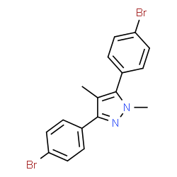 ChemSpider 2D Image | 3,5-Bis(4-bromophenyl)-1,4-dimethyl-1H-pyrazole | C17H14Br2N2