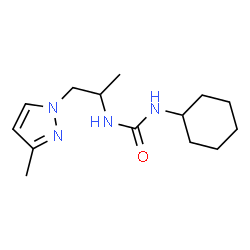 ChemSpider 2D Image | 1-Cyclohexyl-3-[1-(3-methyl-1H-pyrazol-1-yl)-2-propanyl]urea | C14H24N4O